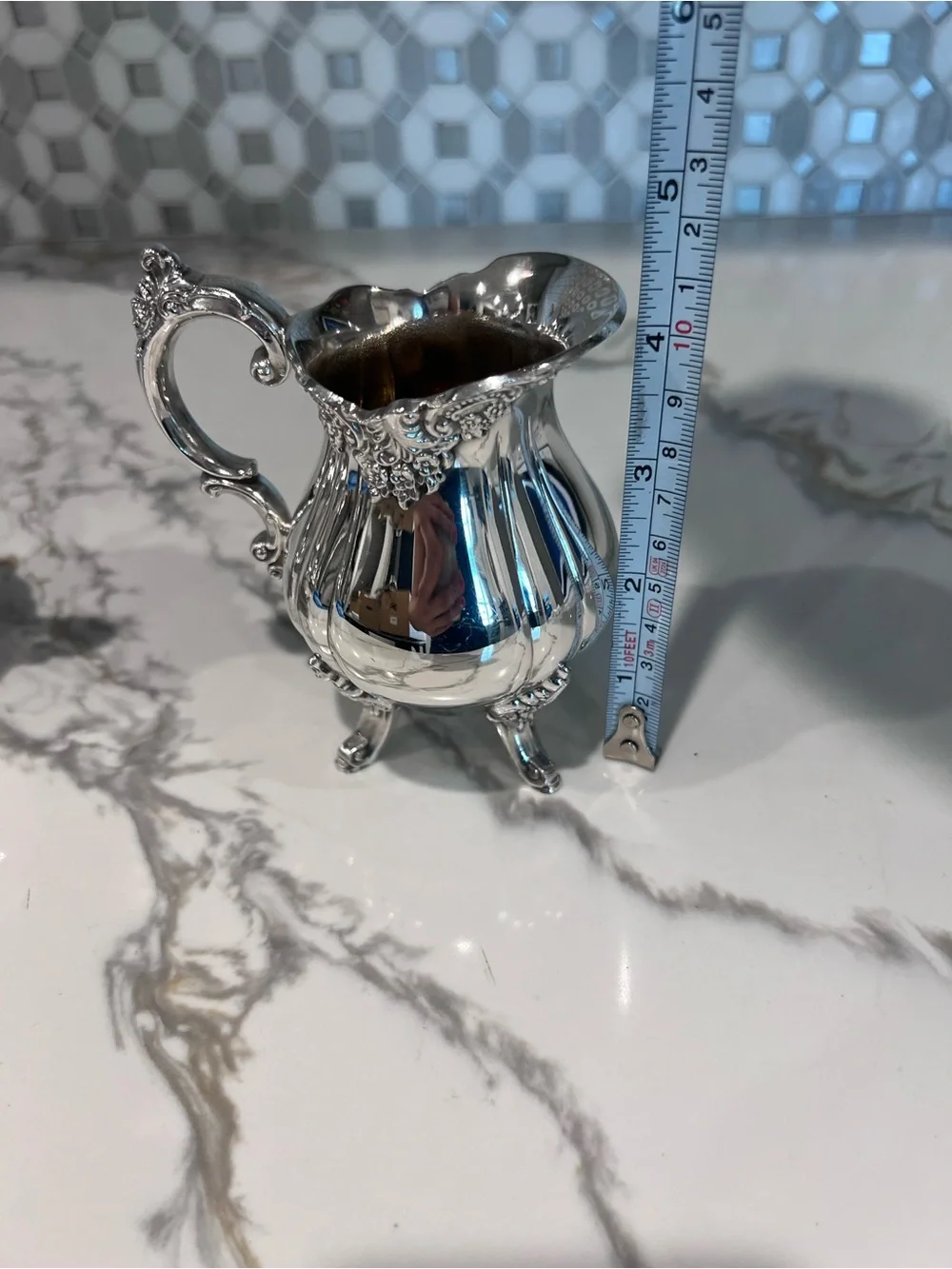 Baroque By Wallace Silver-plate 4-Piece Tea/Coffee Set w/ Tray  Vintage